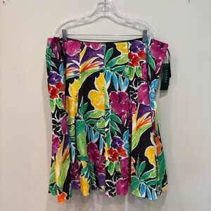 Lauren Ralph Lauren Byron Floral Cotton Knee Length Full Skirt Women’s 22W NEW
